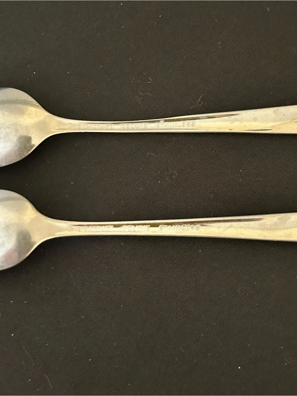 Vintage Oneidacraft Deluxe Stainless Steel Set Of 2 Lasting Rose Iced Tea Spoons